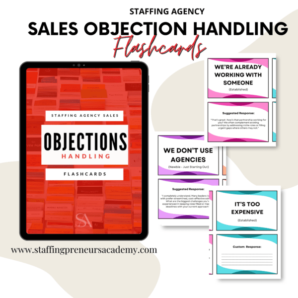 Staffing Sales Objection Handling Flashcards Digital Product Cover 9